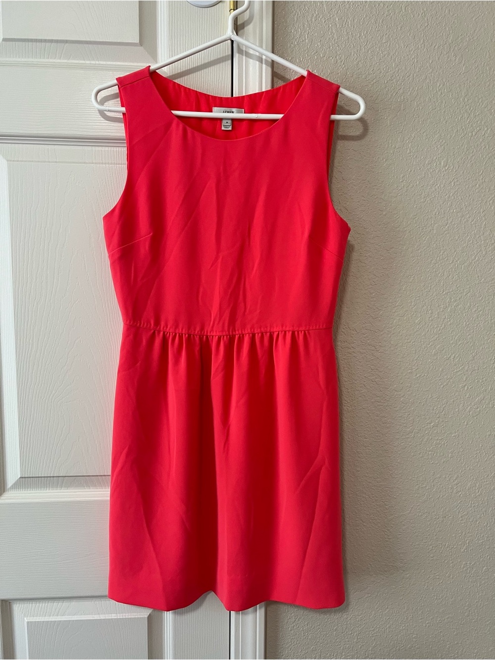 J.Crew Camille Neon Pink Fit & Flare Sleeveless Dress Size 6 Style 58579